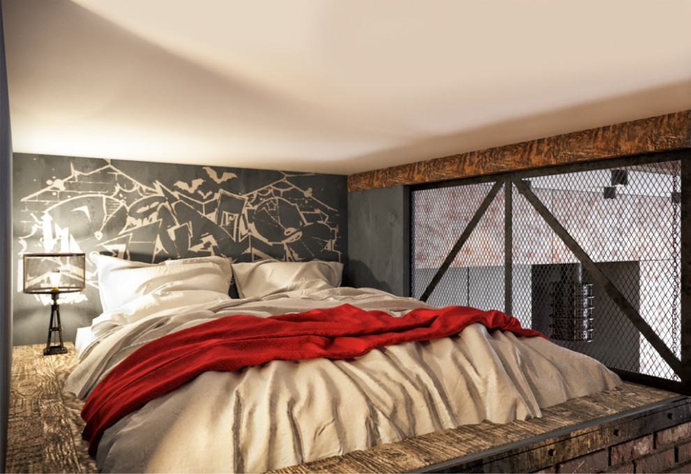 Квартира-студия 37м2 для молодой семьи в стиле Лофт