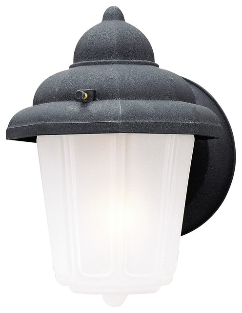 Westinghouse Black One-Light Exterior Wall Lantern with Frosted Glass