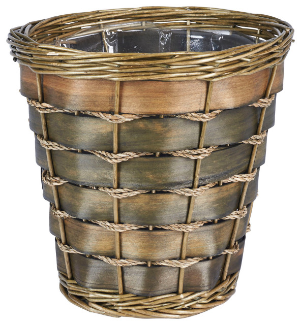 Haven Wicker Waste Basket Tropical Wastebaskets by Household