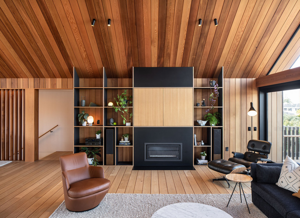 Inspiration for a midcentury family room in Newcastle - Maitland.