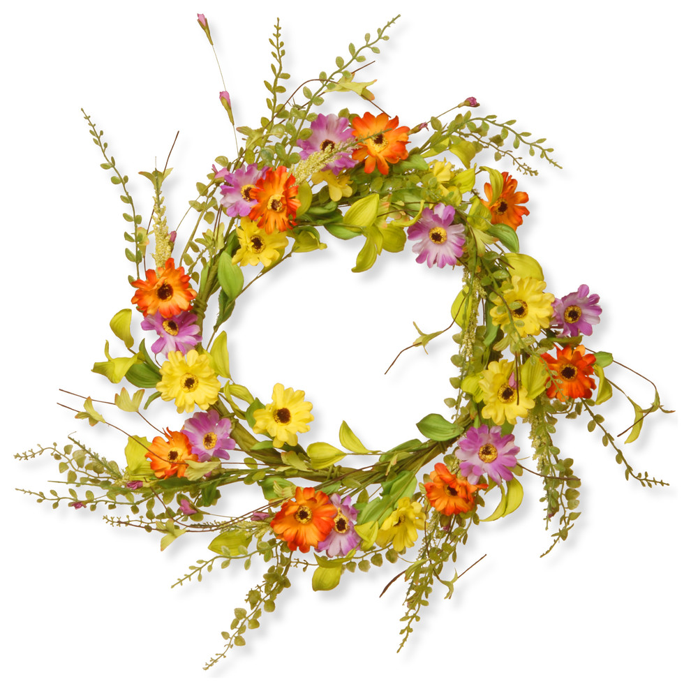 20" Floral Wreath Contemporary Wreaths And Garlands by National