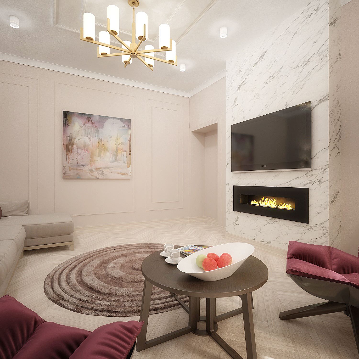 Винный оттенок как акцент