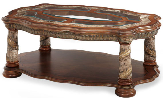 Spanish Valencia Chestnut Marble Coffee Table - Victorian ...