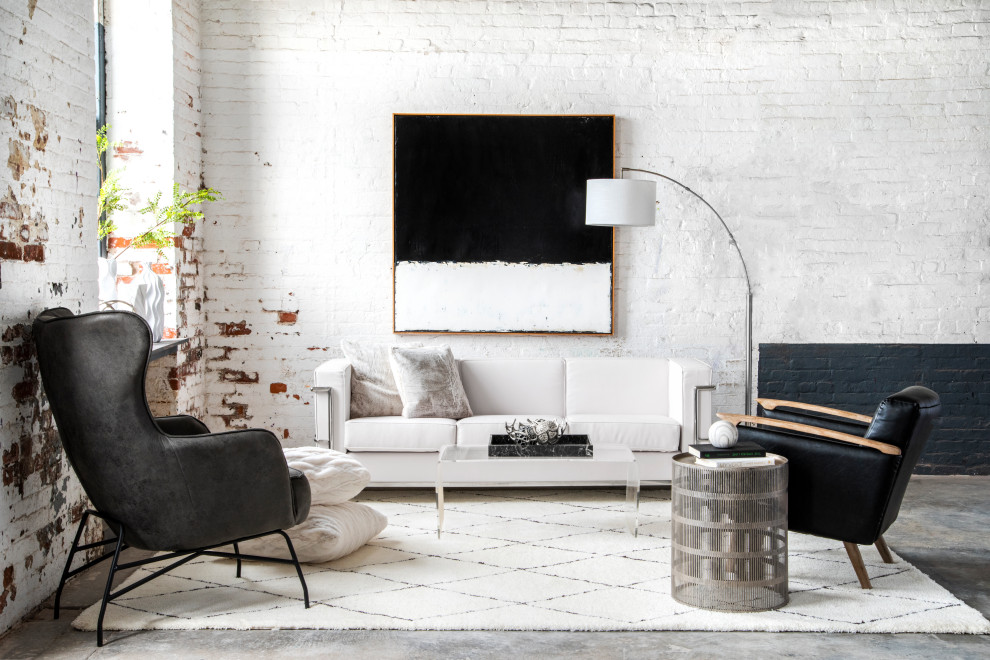 Design ideas for an industrial living room in New York.
