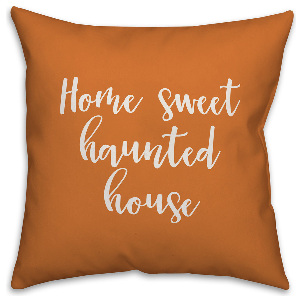 Pumpkin Wishes And Harvest Kisses in Orange 18x18 Throw Pillow Cover