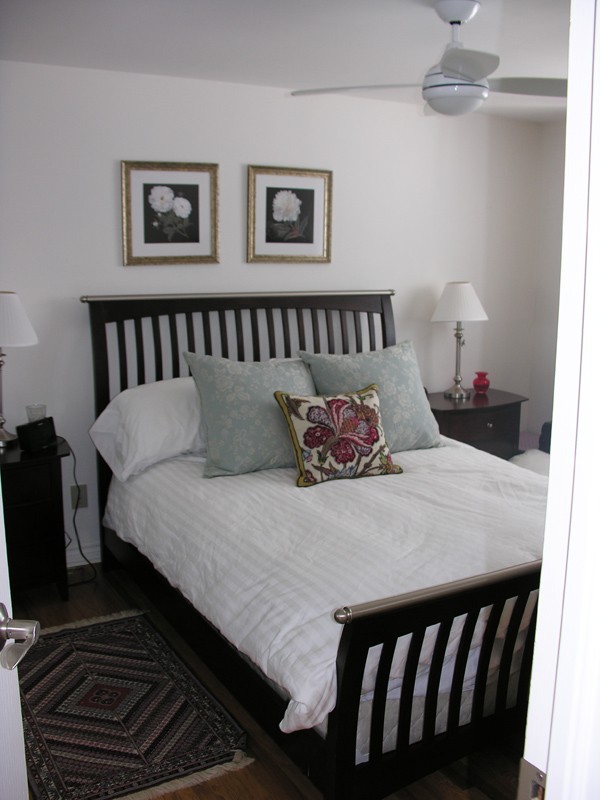 How can I add color to an all white bedroom?I have a plain white