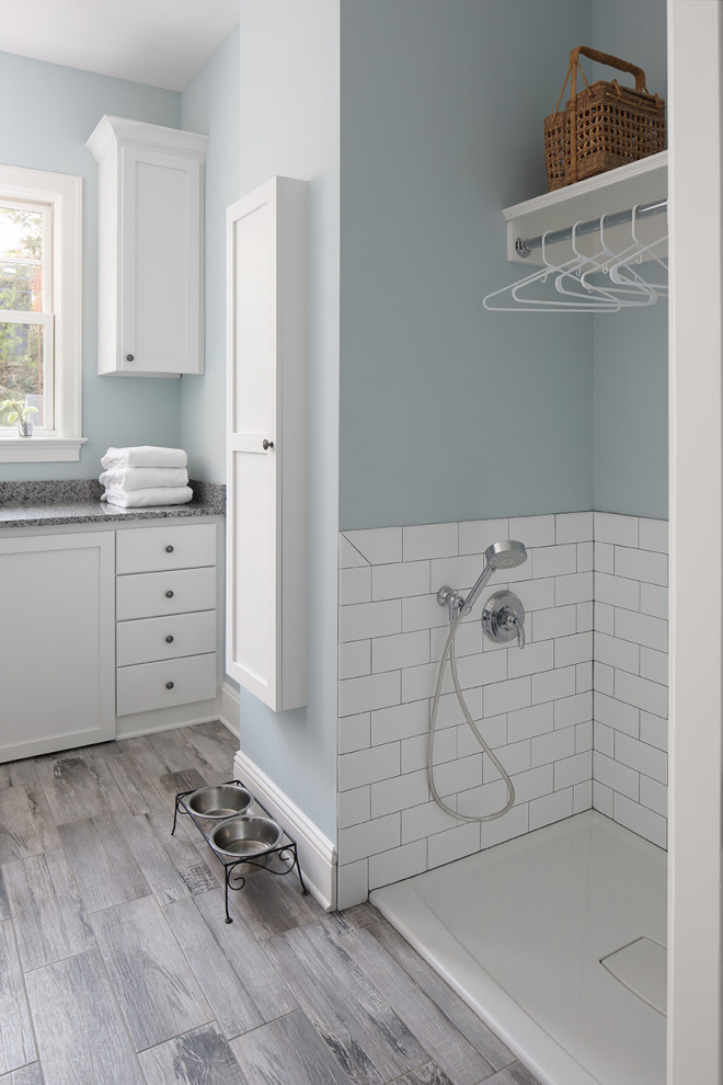 Inspiration for a beach style laundry room in Milwaukee.