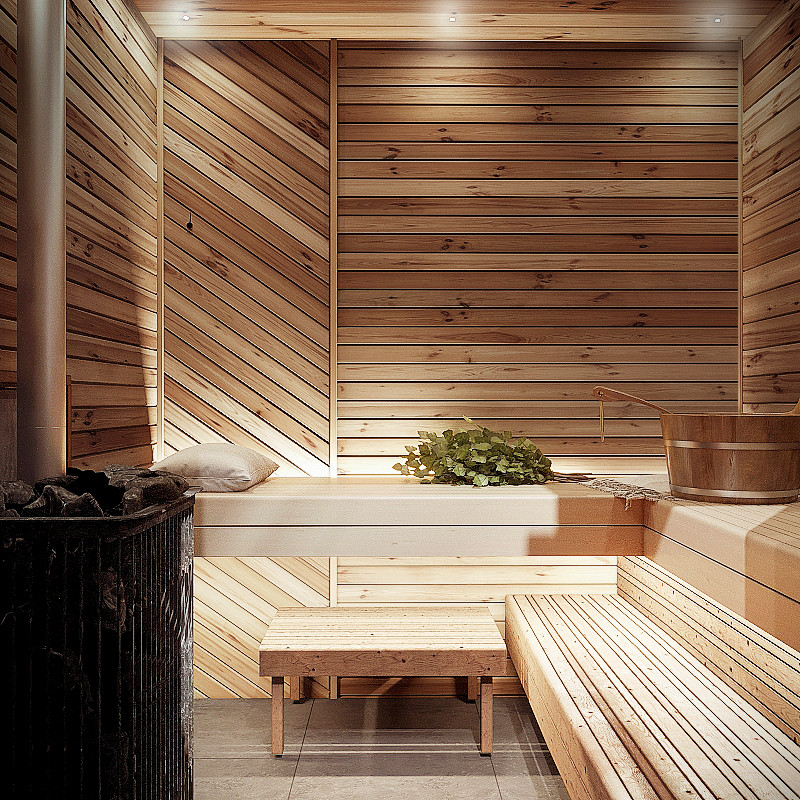 Современная баня, интерьер