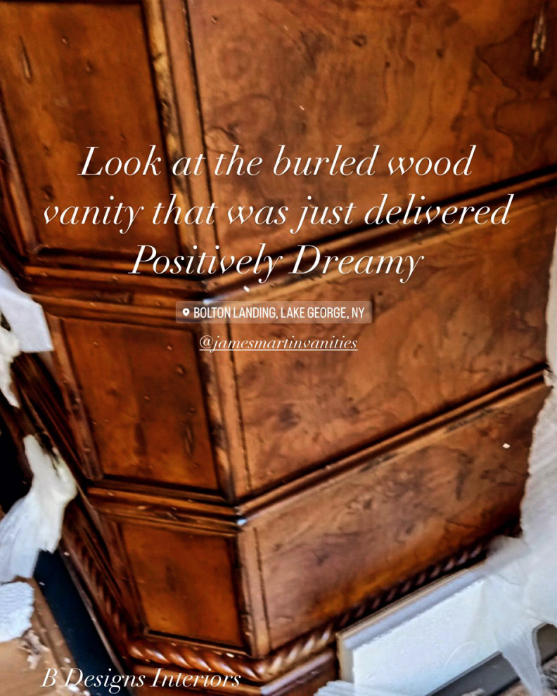 English Burled Wood Vanity by James Maritn Vanities