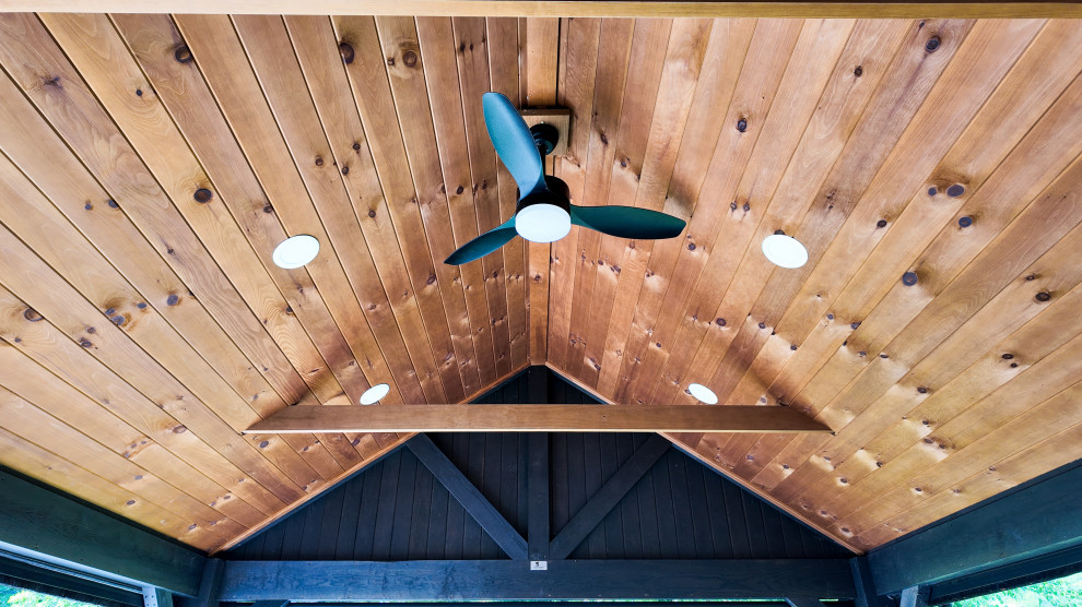 Tongue and groove cedar ceiling.
