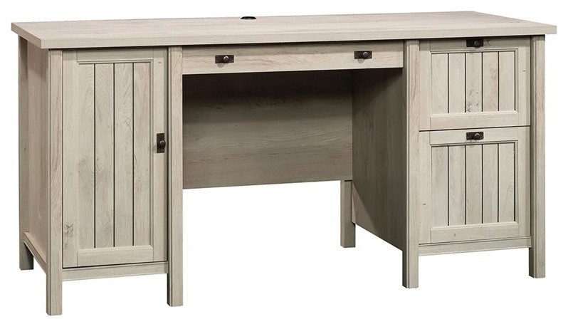 Sauder Costa Computer Desk in Chalked Chestnut - Transitional - Desks