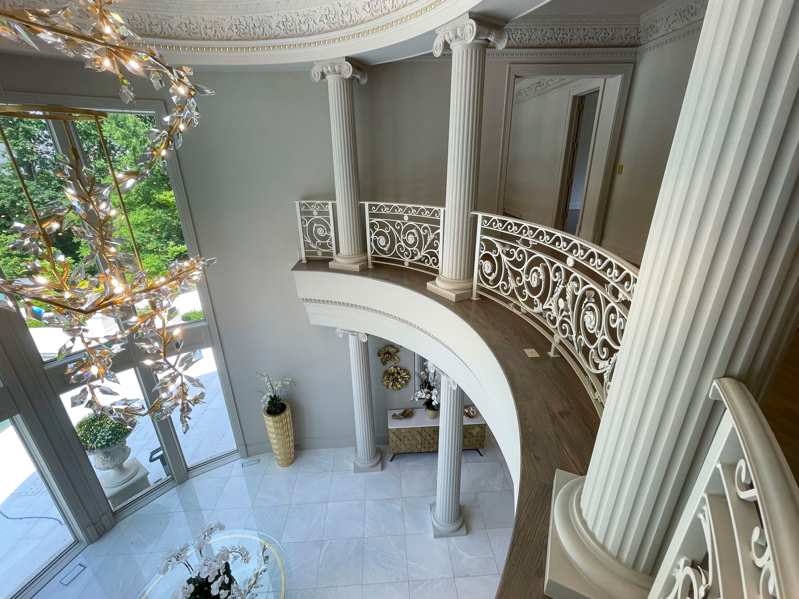 104_Curved Staircases in 18th Century French Inspired Mansion, Mclean VA 22101