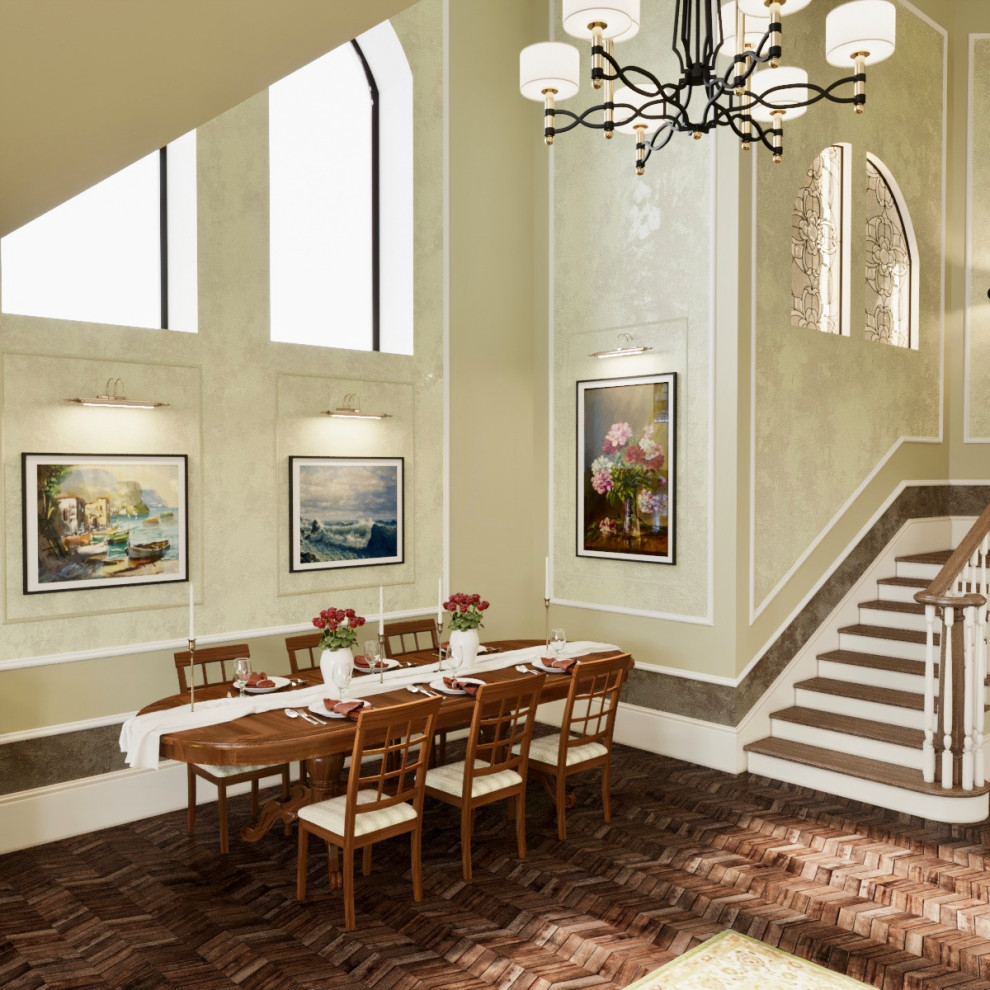 Визуализация проекта загородного дома в классическом стиле.