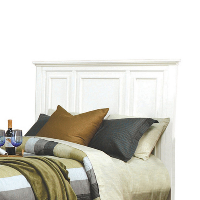 Benzara BM215962 Panel Design High Headboard King Bed With Molded