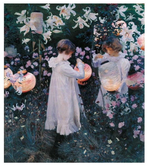 "Carnation, Lily, Lily, Rose, 1885" Print by John Singer Sargent, 29"x32"