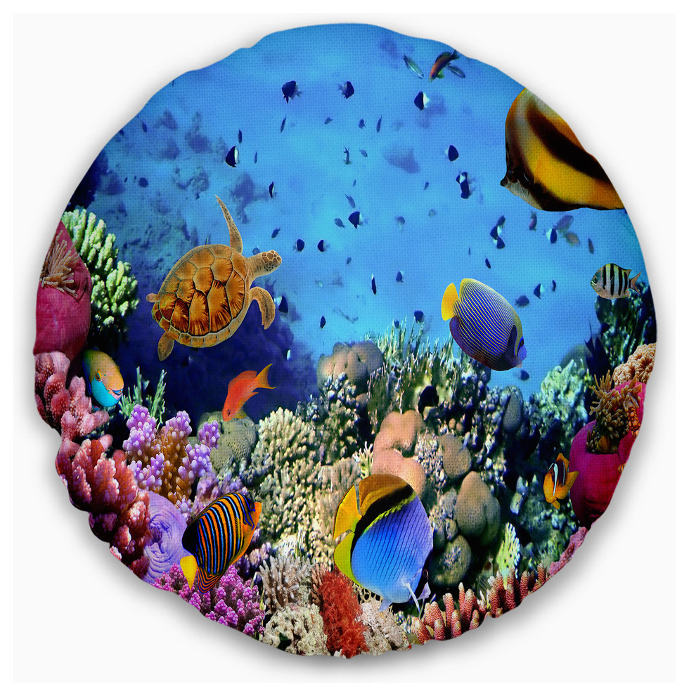 Coral Colony On Reef Egypt Animal Throw Pillow Beach Style