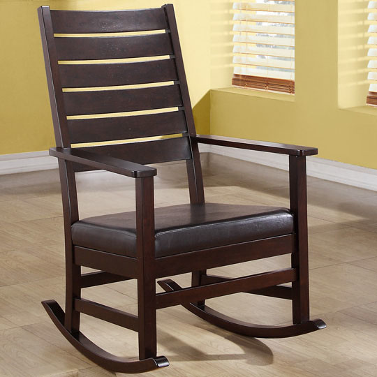 Cappuccino 43in.H Slat Back Rocking Chair