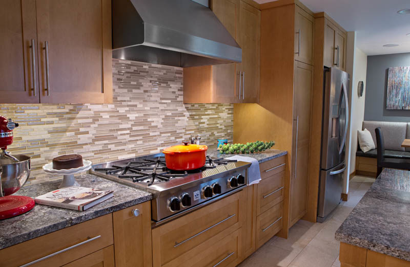 Transitional galley kitchen in Seattle.