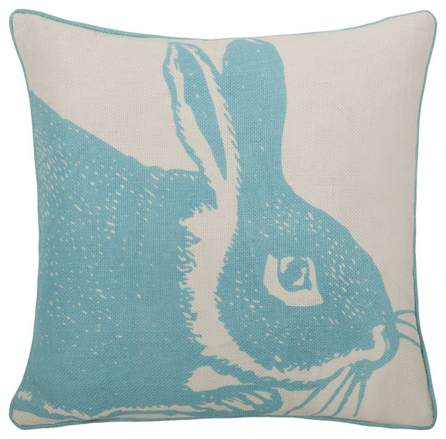 Thomaspaul - Aqua Bunny Linen Pillow