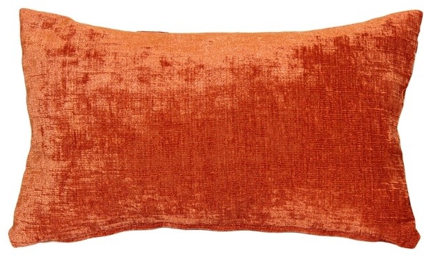 Pillow Decor, Venetian Velvet Earthen Orange Pillow 12x19