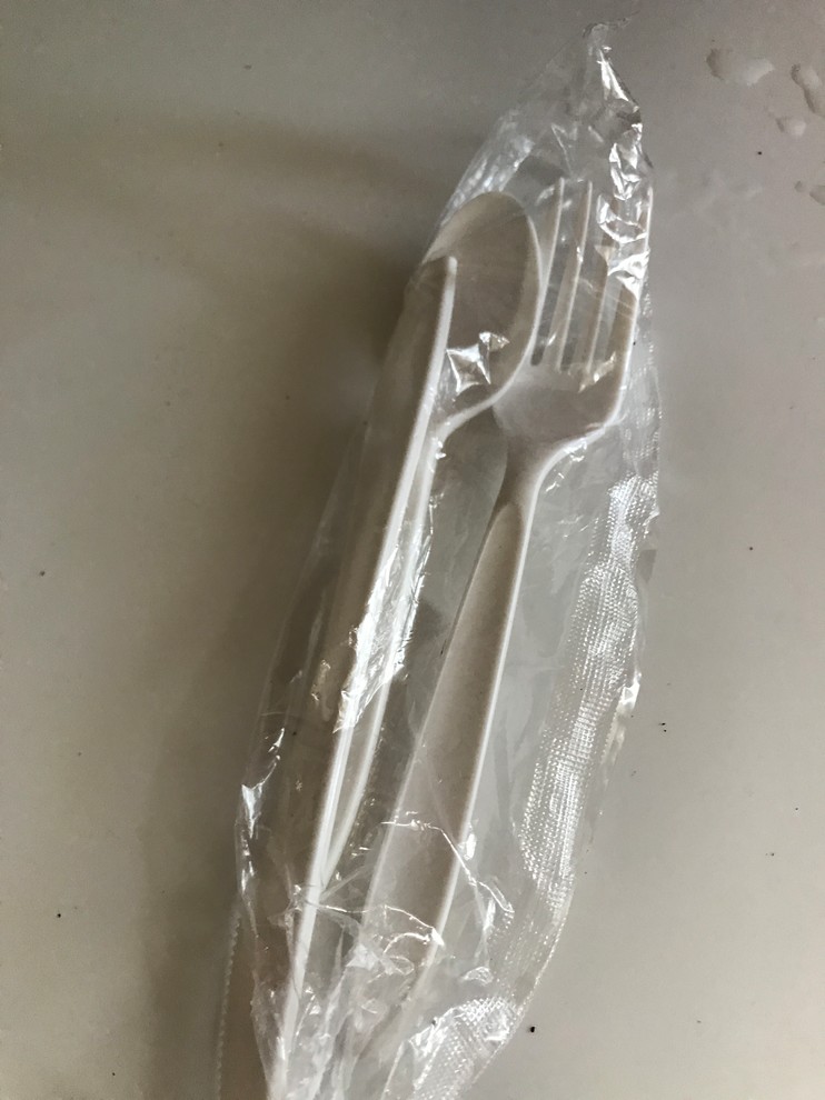 Recycling takeout eating utensils