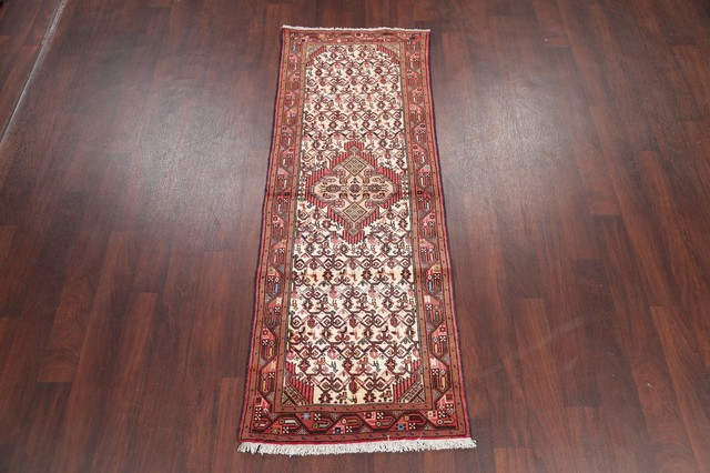 Consigned, Hamedan Handmade Persian Oriental 7' Rug Runner, Beige, 6'7 ...