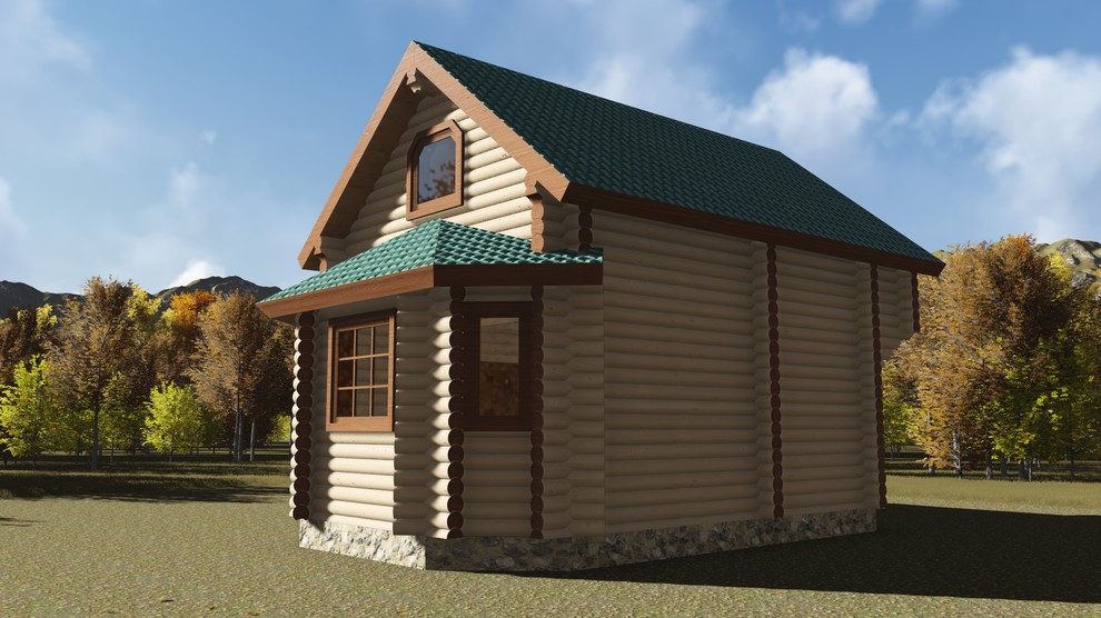 Дом-баня 75м2 из бревна 220мм — проект 156