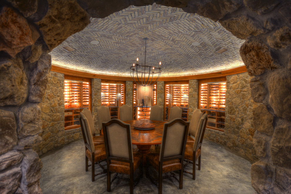Houston SemiCircular Wine Cellar Mediterranean Wine Cellar