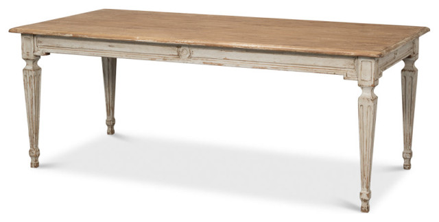 Elise Rectangle Dining Table Seats 6 Gray Natural - French Country ...