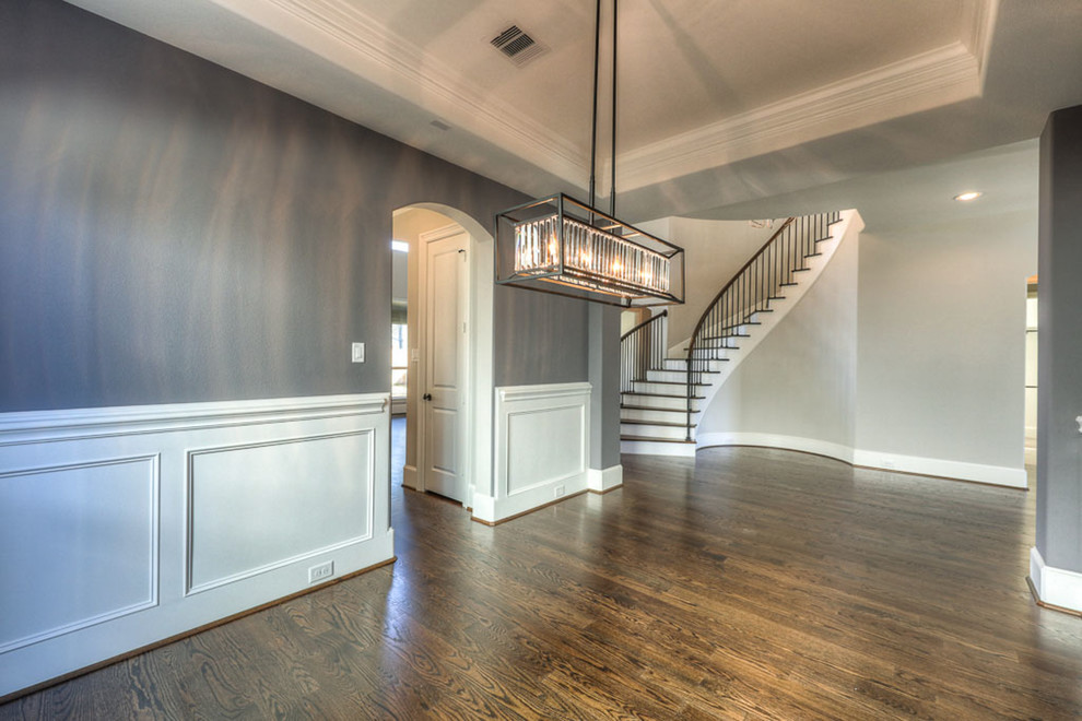 Example of a transitional dining room design in Houston