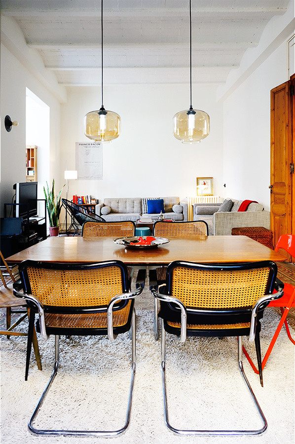 Eclectic dining room in Barcelona.