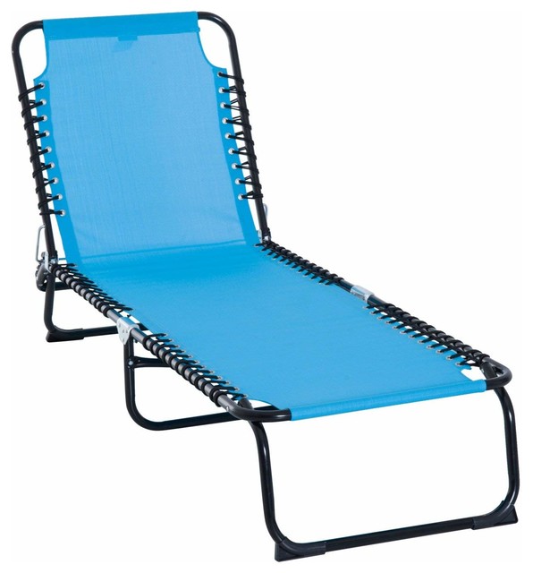 Outsunny 3 Position Outdoor Reclining Chaise Lounge Chair