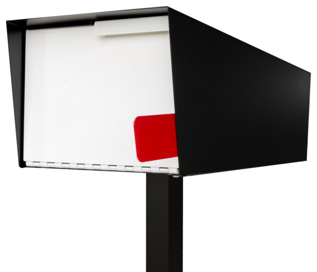 Post Mounted Mailbox Two Tone Black Contemporary Mailboxes By Modern Mailbox Houzz Post Mounted Mailbox Two Tone Black Contemporary Mailboxes By Modern Mailbox Houzz