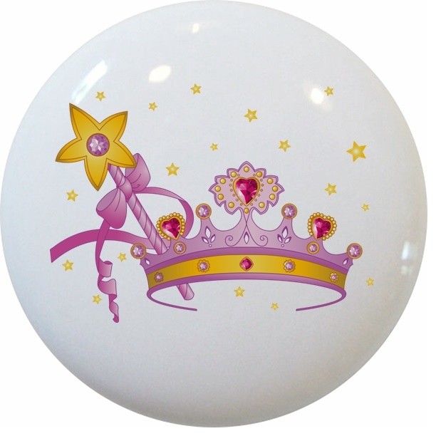 Crown Magic Wand Ceramic Cabinet Drawer, Crown Dresser Knobs