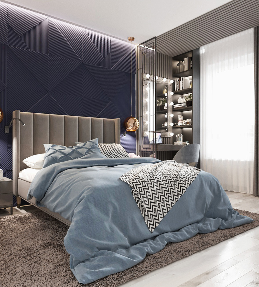 Спальня в синих оттенках