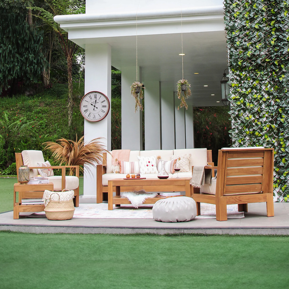 Esempio di un patio o portico minimal di medie dimensioni e dietro casa con un giardino in vaso