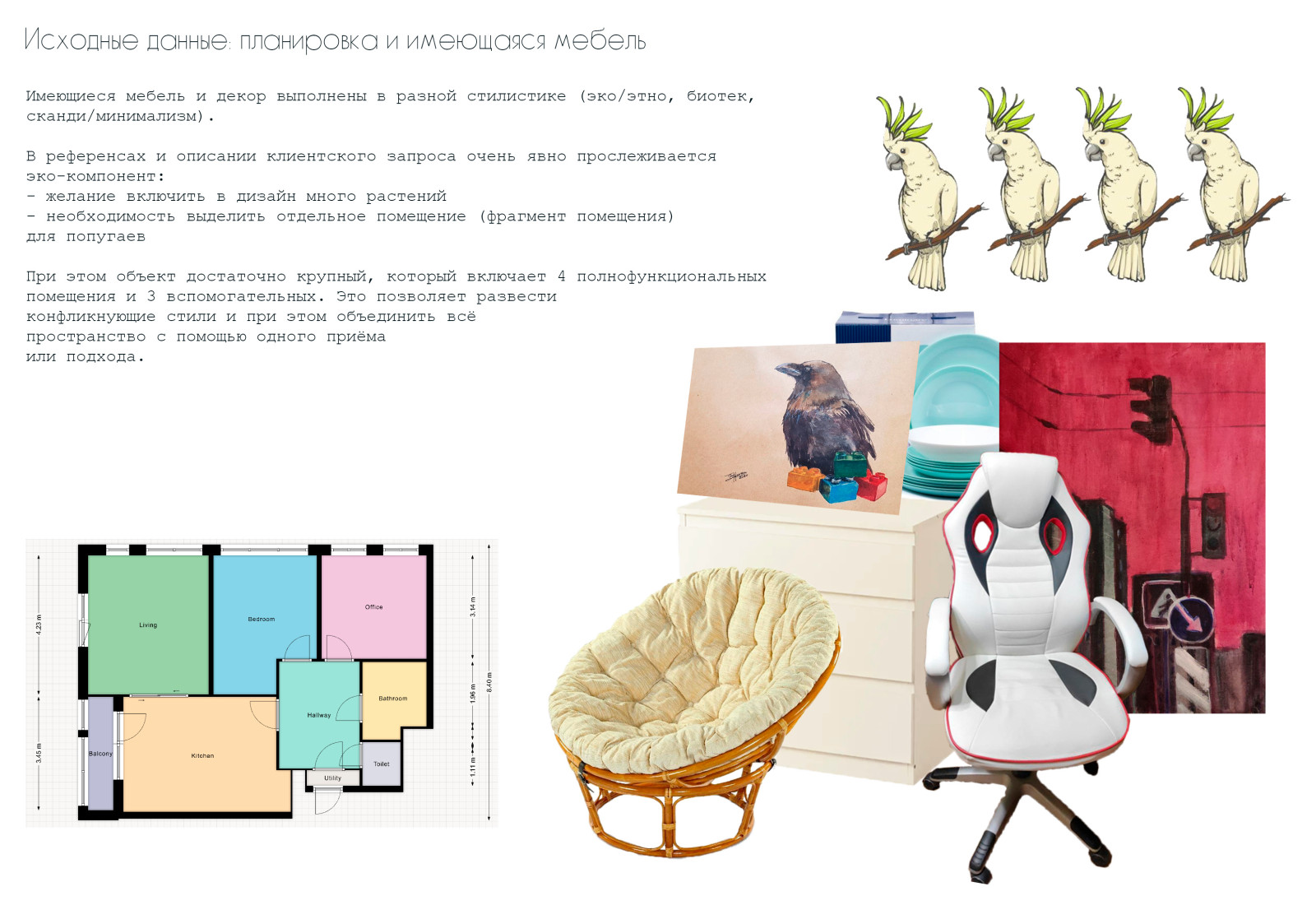 Яркая квартира для пары с попугаями (ЖК Ligovsky Life)