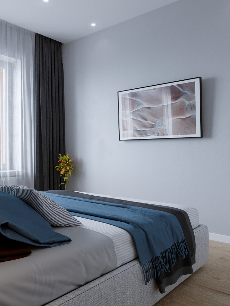 Современный интерьер дома с акцентами лестного цвета