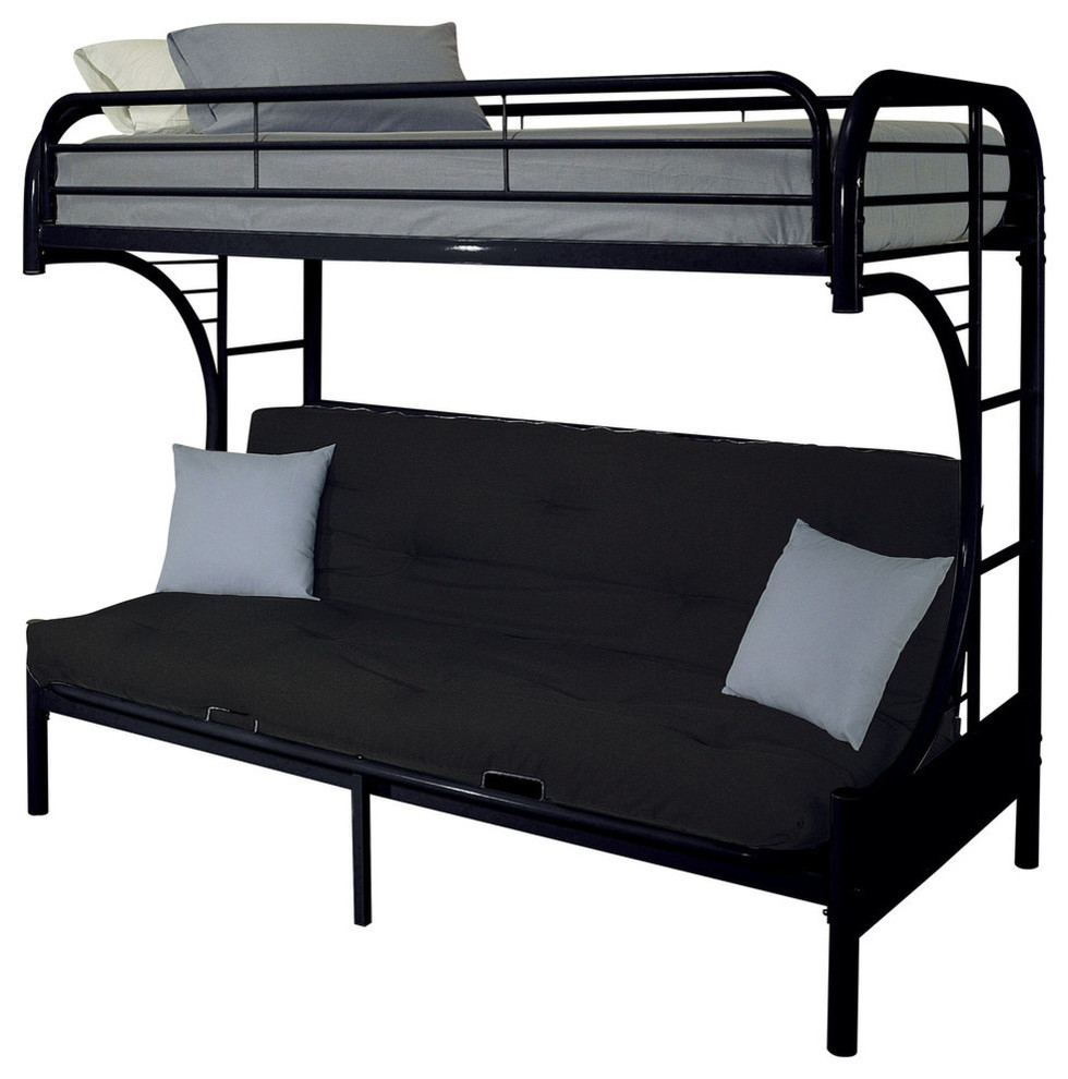 Acme Eclipse Twin/Full/Futon Bunk Bed, Black Transitional Bunk Beds