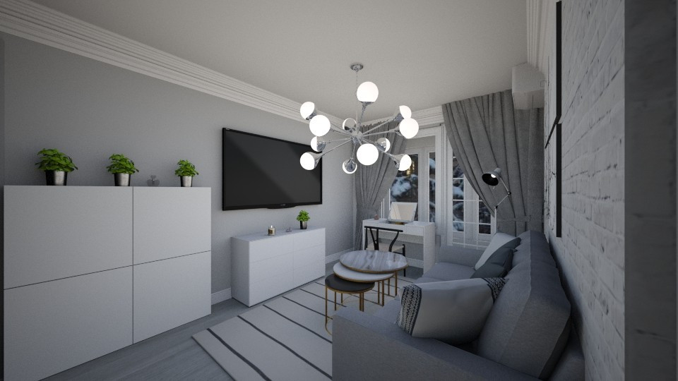 Новостройка гостиная сканди