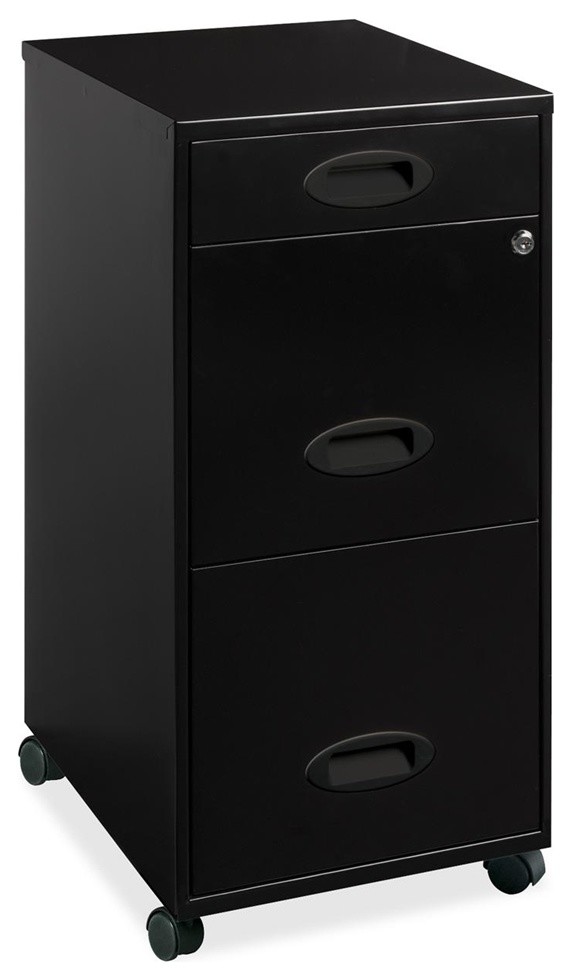 Lorell Soho 18 3-Drawer File Cabinet, 14.3"X18"X27", Plastic, Steel