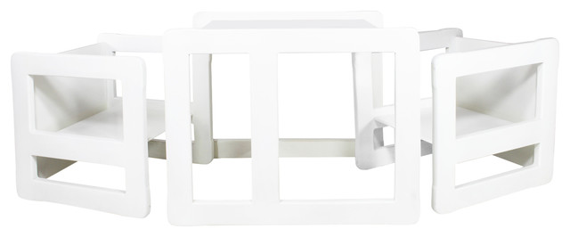 3 In 1 Kids Multifunctional Furnitures 3 Piece Set White