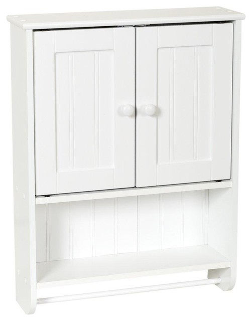 Wall Mount Bathroom Cabinet With Towel Bar In White Finish Wall Mount Bathroom Cabinet With Towel Bar In White Finish