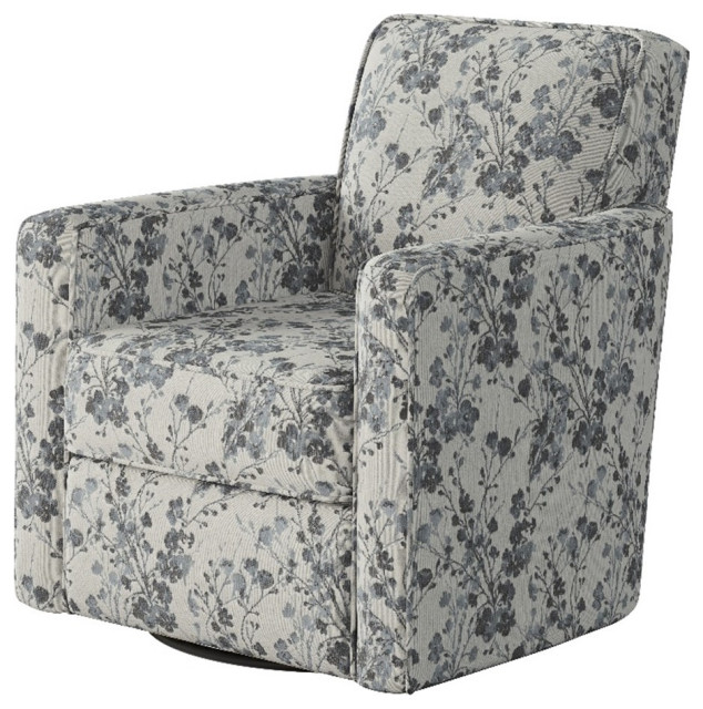 Southern Home Furnishings Freesia Denim Polypropylene Swivel Glider