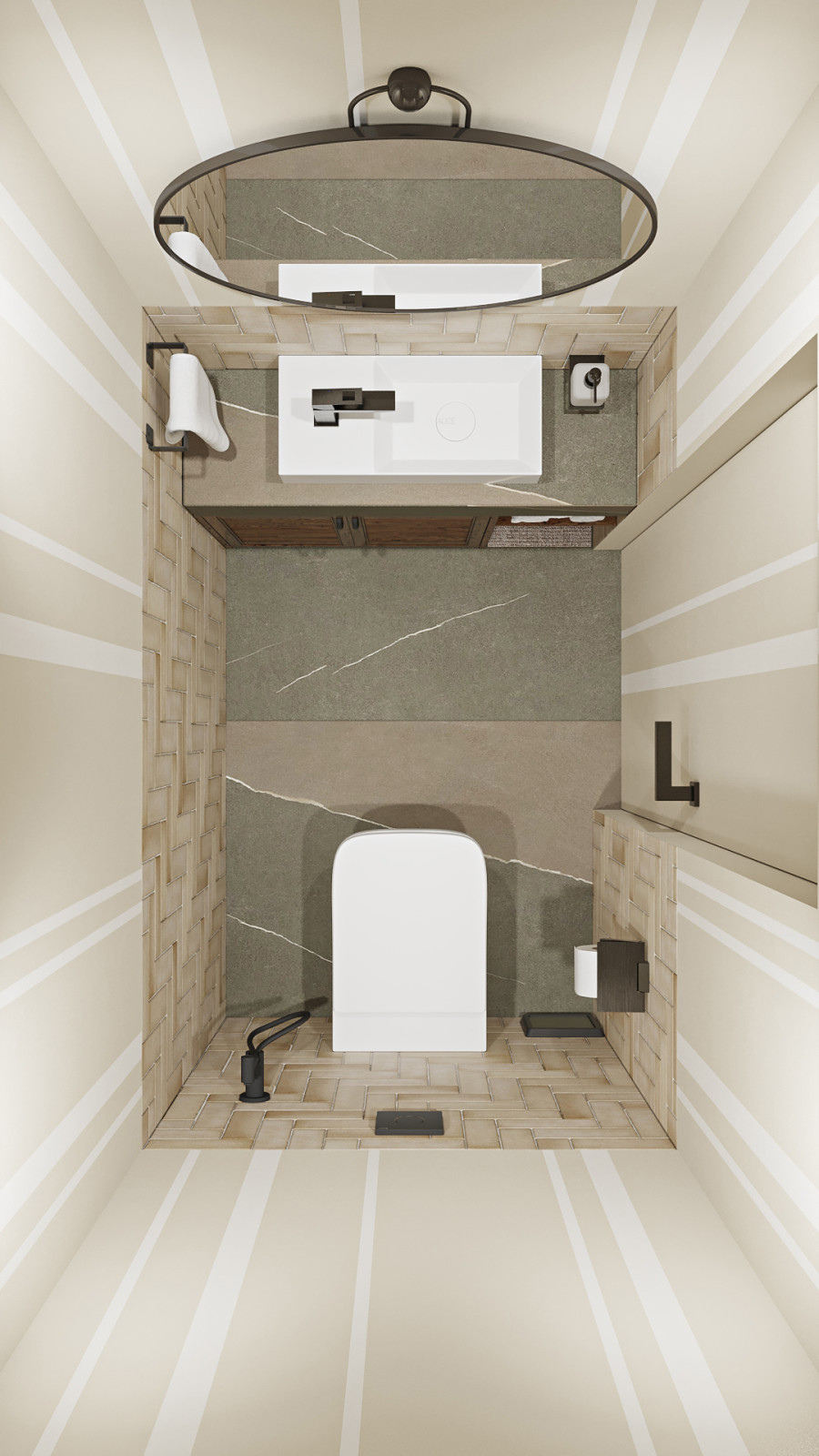 Планировочное решение гостевого туалета