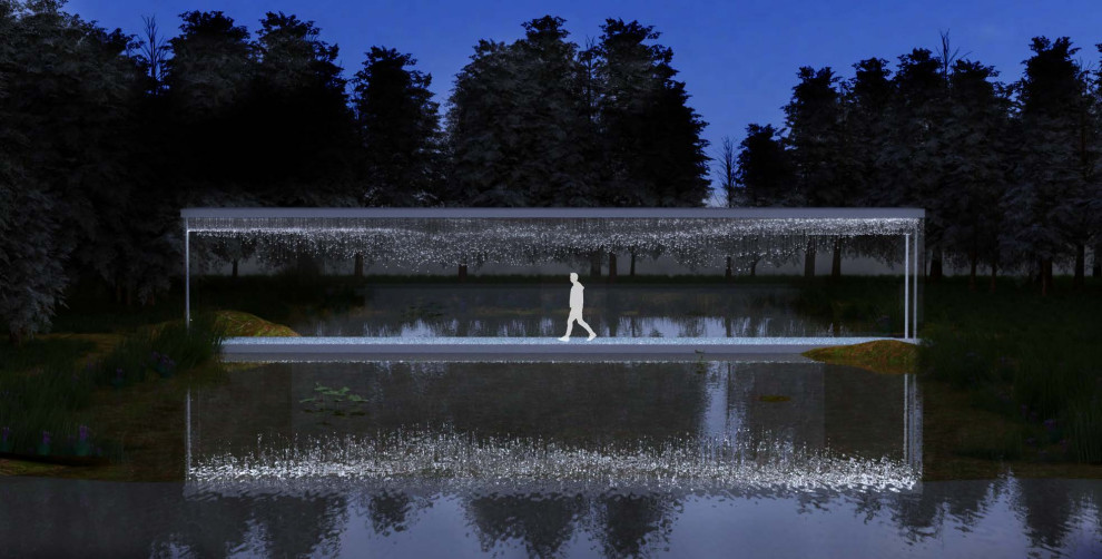 Временная инсталляция в парке.