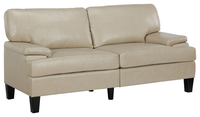 Dorel Living Tyrol Padded Arm Sofa Cream Contemporary Sofas Dorel Living Tyrol Padded Arm Sofa