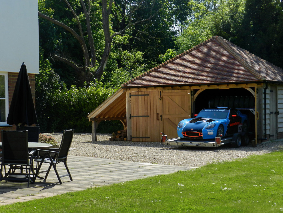 Mid-sized country detached two-car garage in Berkshire.