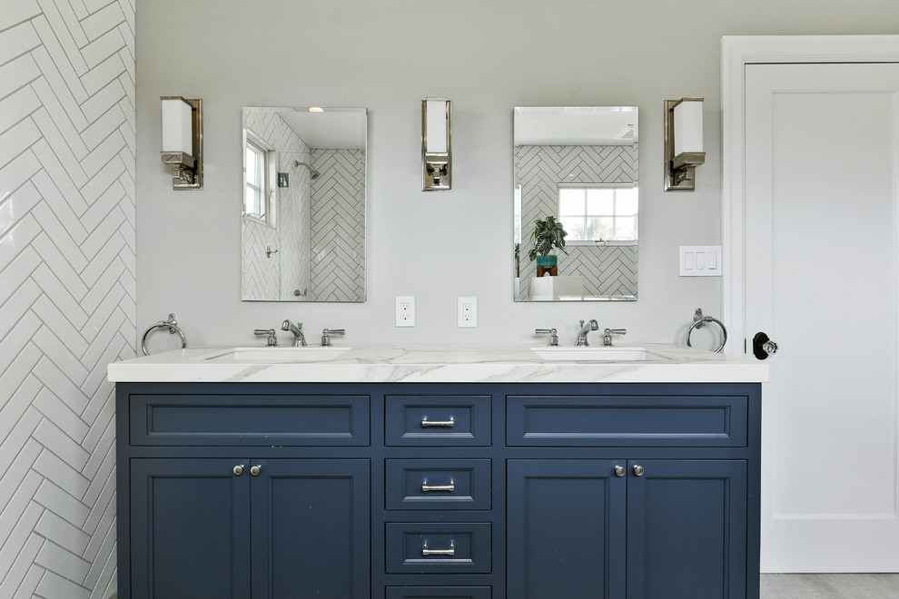 Elegant Blue Vanity - Transitional - Bathroom - San Francisco - by ...