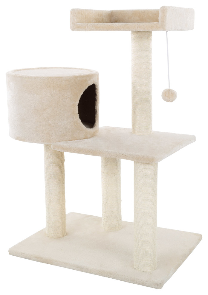 Cat Activity Tree with Plush Platform Bed Cat Scratching Posts Tree Bed for Kittens Cat Tree Tower 